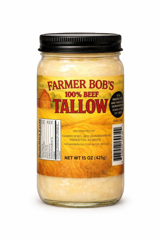 Farmer Bob's Beef Tallow for Cooking - Ideal for Deep Frying & Soap Making - Grass Fed - Bulk Cooking & Baking - Natural, Versatile Culinary Fat - Perfect for Kitchens & Home Chefs
