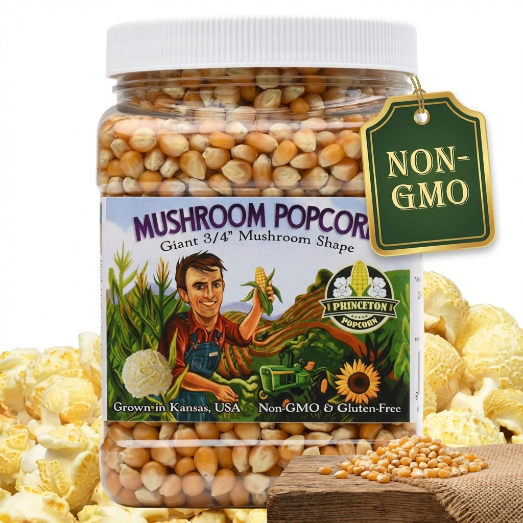 2 libras de granos de palomitas de maíz sin reventar en forma de hongo