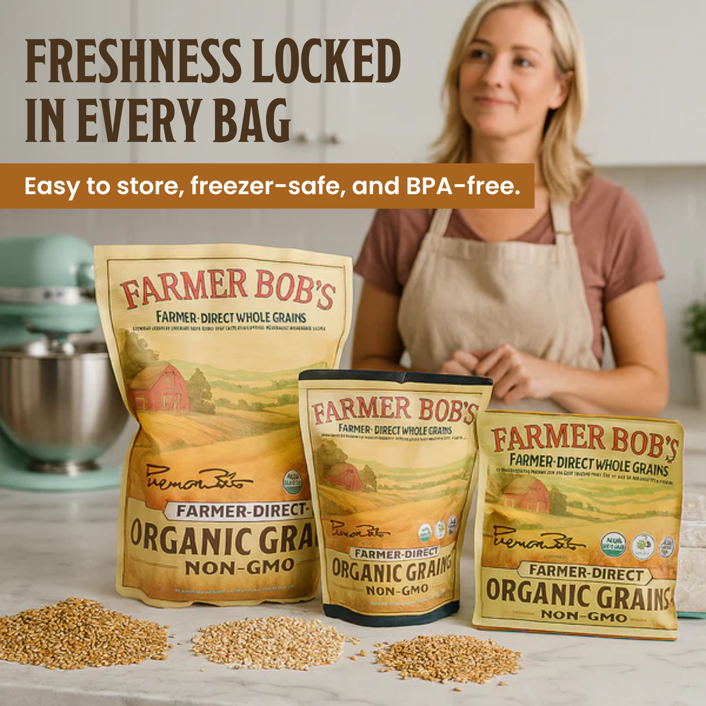 Hard Red Wheat Berries USDA Organic Non-GMO Farmer Bob's