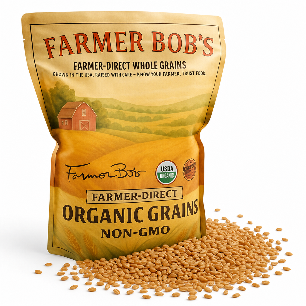 Farmer Bob's Organic Kamut Khorasan Wheat Berries 5 lb - USDA Organic Non-GMO