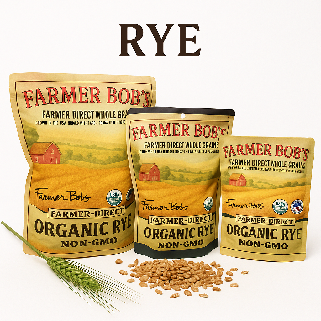 USDA Organic Rye Berries Non-GMO Farmer Bob's Farmer-Direct