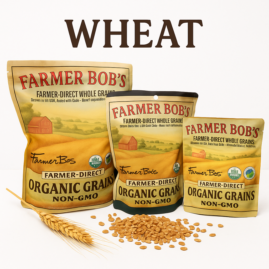 Wheat Berries USDA Organic Non-GMO Farmer Bob's / Spelt, Hard Red, Soft White, Kamut