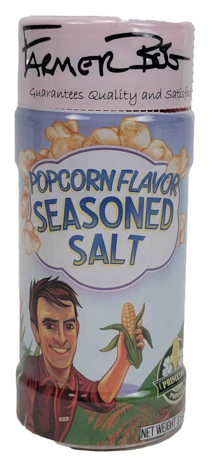 Tarro con sabor a palomitas de maíz con mezcla de sal con sabor a granja