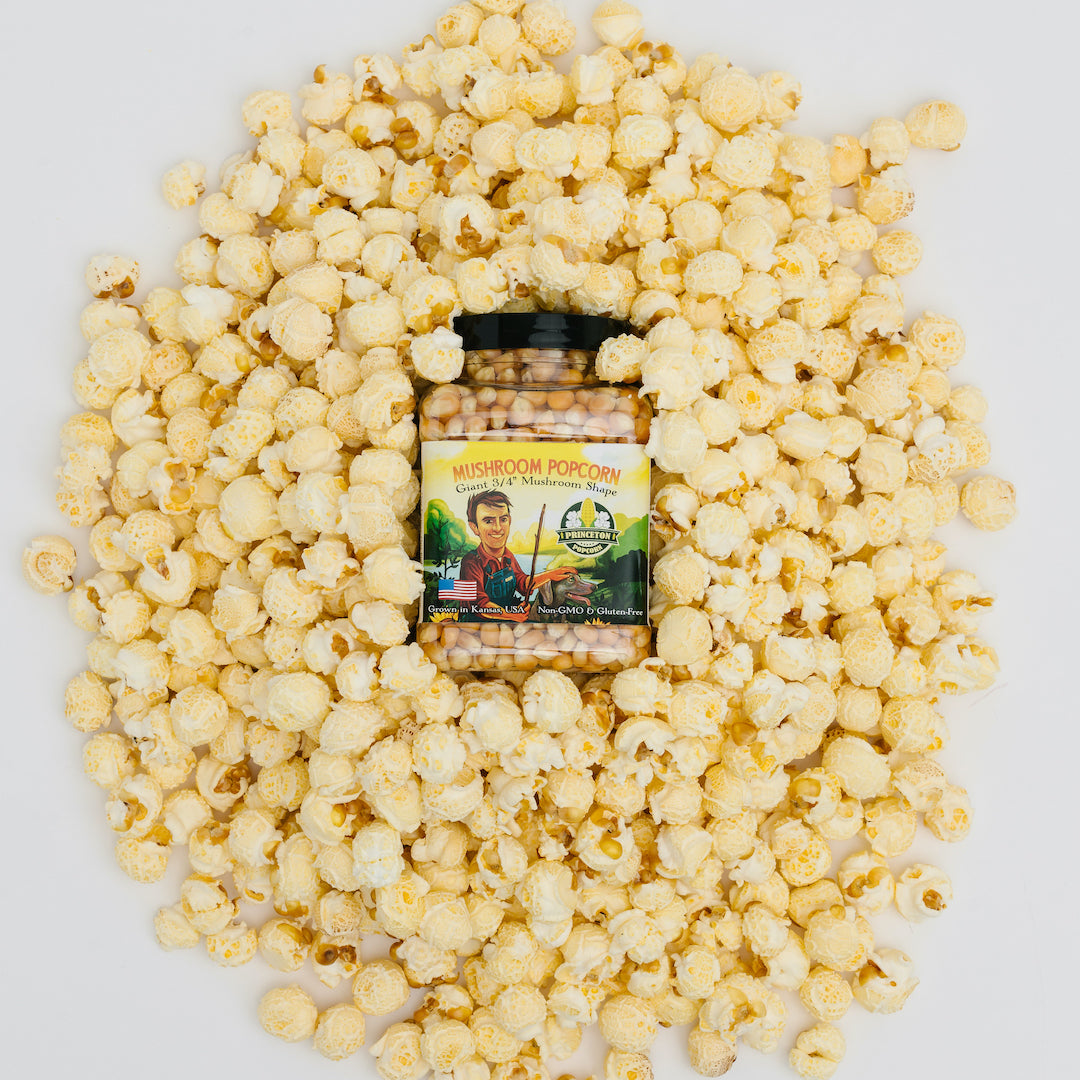1lb Tub Yellow Mushroom Popcorn Kernels - Easy-Eating, Pops Large Popping Corn, Non-GMO Popcorn Kernels, No Roundup, Direct from Farmer, Air Popper or Stovetop Mushroom Shaped Unpopped Popcorn Kernels Great for Caramel Corn or Kettle Corn