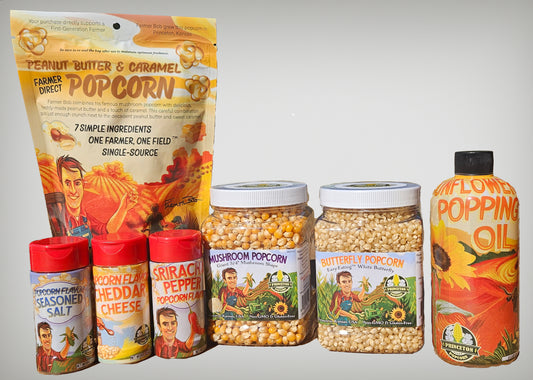 Princeton Popcorn Promo Package #1 - Two Varieties, Three Flavors, Popping Oil and PuffyCrunch