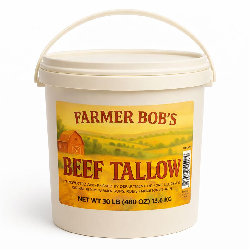 Farmer Bob's Beef Tallow for Cooking - Ideal for Deep Frying & Soap Making - Grass Fed - Bulk Cooking & Baking - Natural, Versatile Culinary Fat - Perfect for Kitchens & Home Chefs
