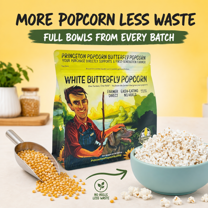 More popcorn, less waste: full bowls from every batch of hulless kernels