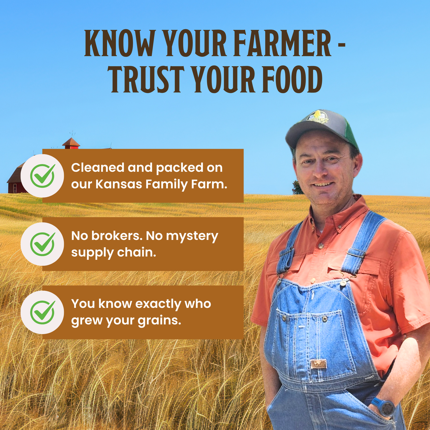 Hard Red Wheat Berries USDA Organic Non-GMO Farmer Bob's