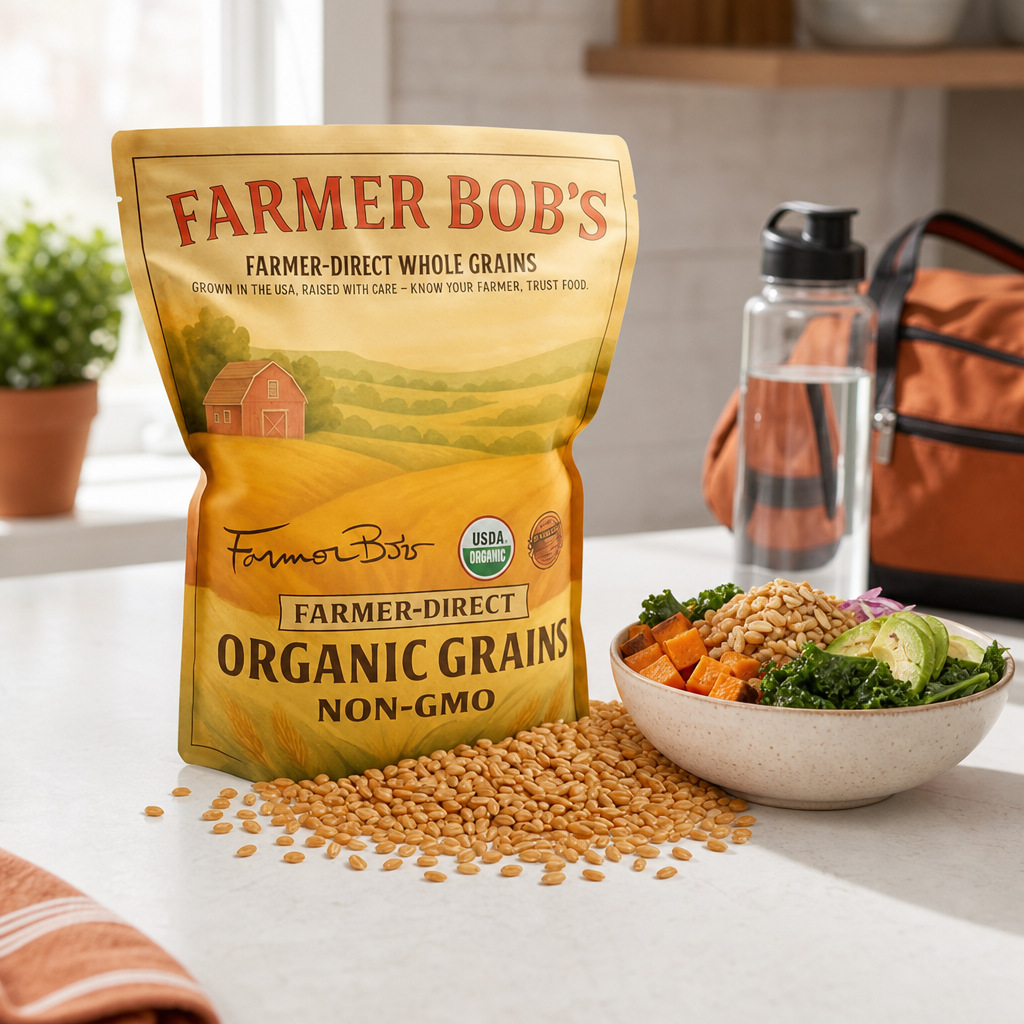 Farmer Bob's Organic Kamut Khorasan Wheat Berries 5 lb - USDA Organic Non-GMO
