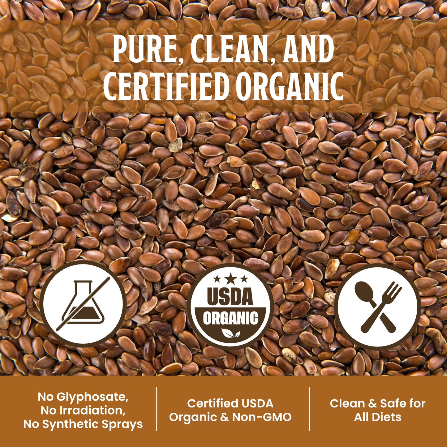 USDA Organic Brown Flax Seed Non-GMO Farmer Bob's Farmer-Direct