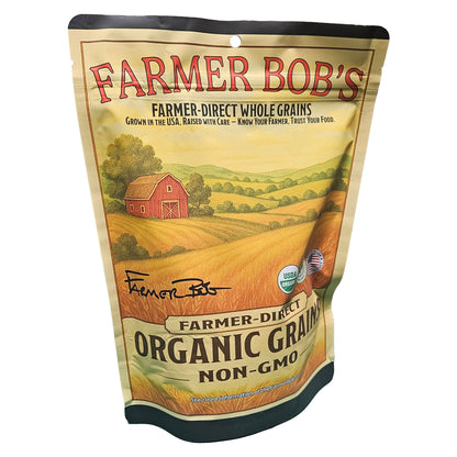 Farmer Bob's Whole Rye Berries Organic - USDA Certified, Farmer-Direct, Grown in USA - No Glyphosate, Reclosable Bag - Ideal for Baking Rye Bread, Cooking - Premium Organic Rye Berry Grain