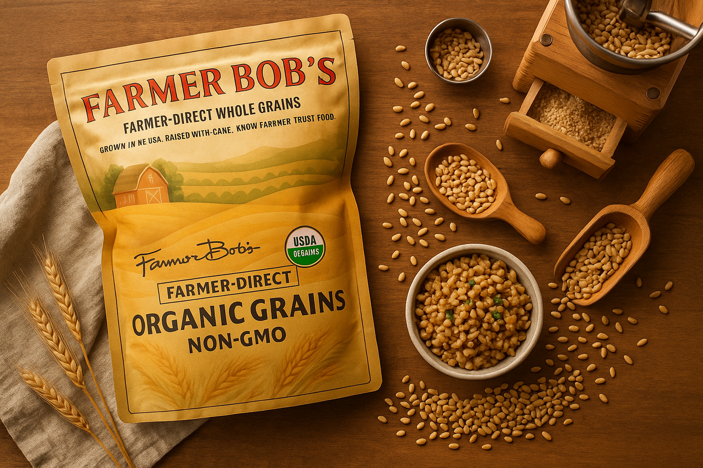 USDA Organic Dehulled Barley Non-GMO Farmer Bob's Farmer-Direct