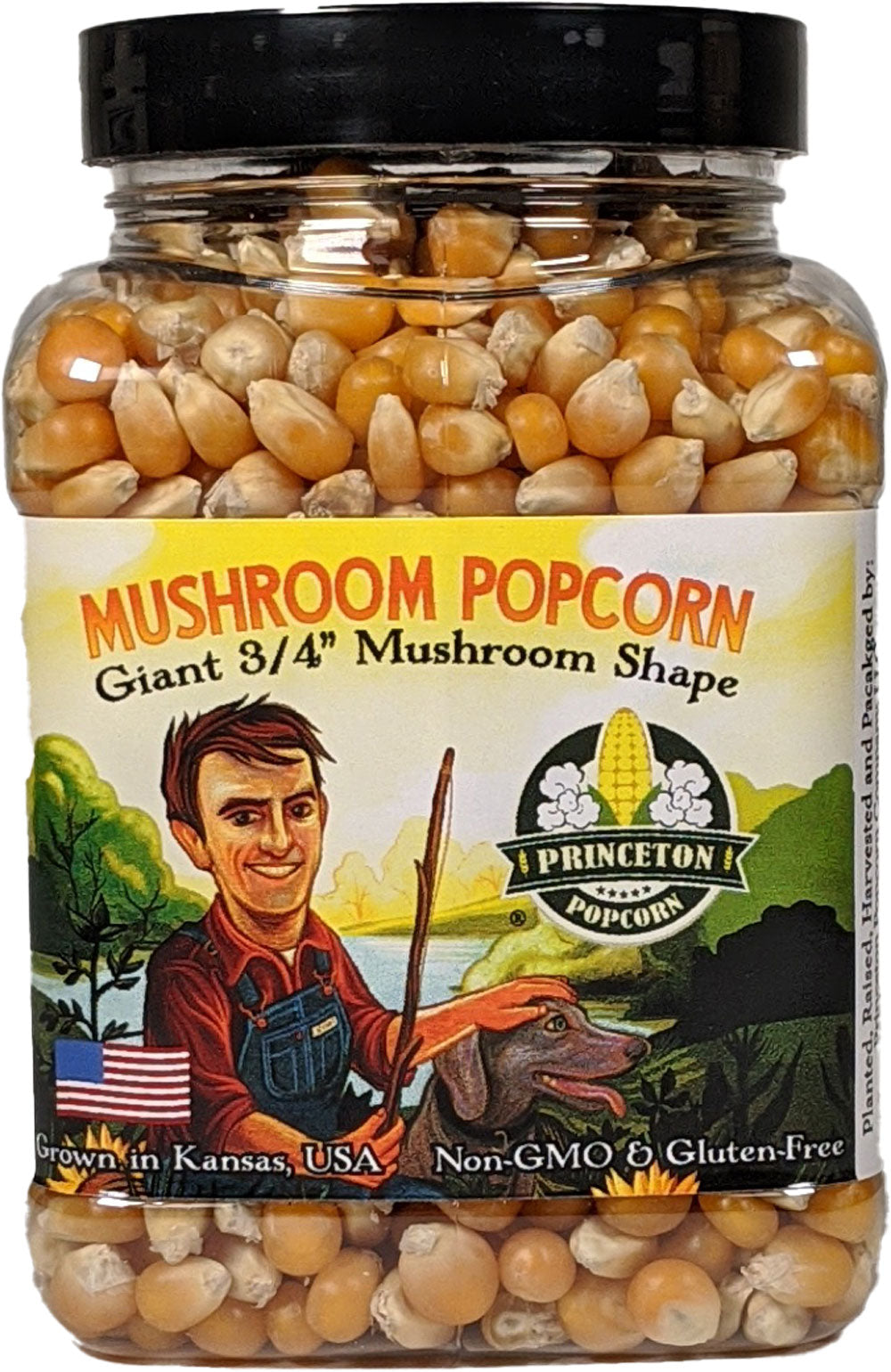 Six Pack of 1lb Mushroom and Butterfly Shaped Unpopped Popcorn Kernels Half Mushroom, Half Butterfly