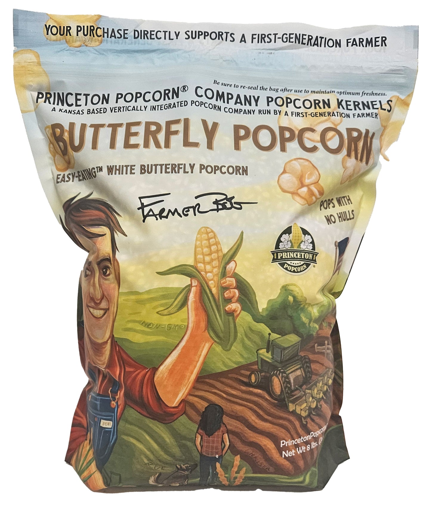 Nouveaux grains de pop-corn non éclatés en forme de papillon de 8 lb