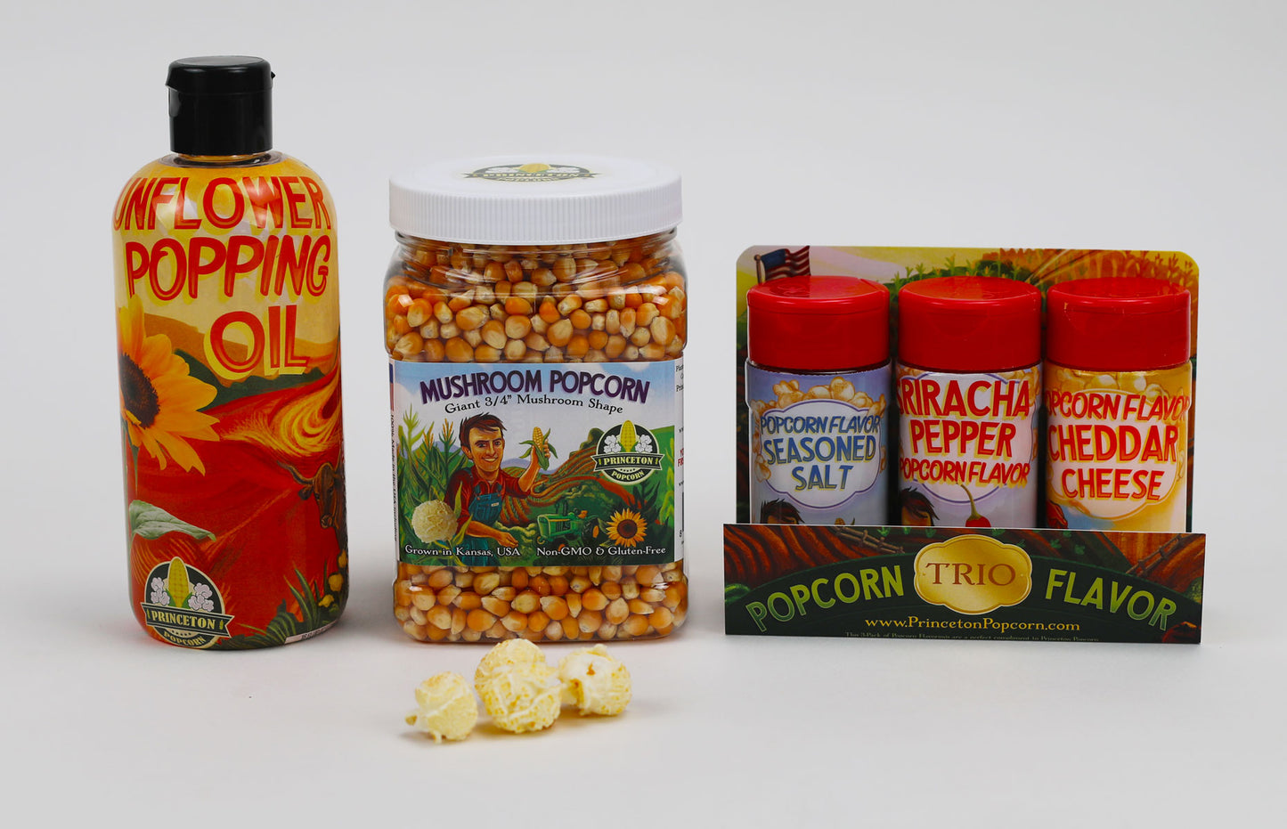 Popping Combo Bundle A - Mushroom Popcorn (2lb), Oil and Flavor