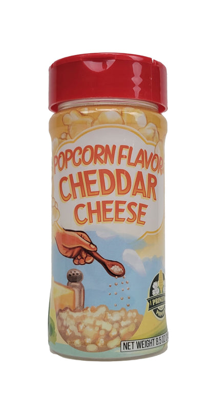Tarro de polvo con sabor a palomitas de maíz con queso cheddar