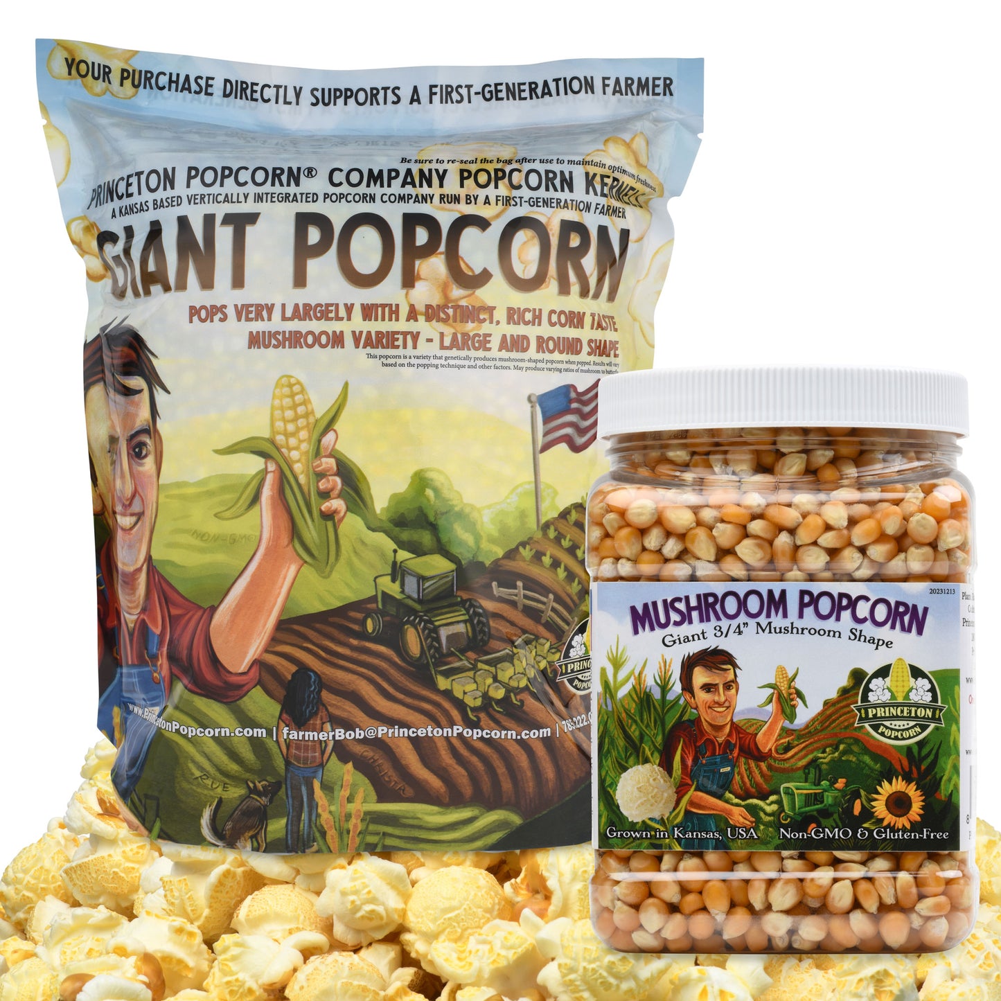 Mushroom Popcorn Kernel 10lb Combo (8lb Bag + 2lb Tub) Limited Inventory