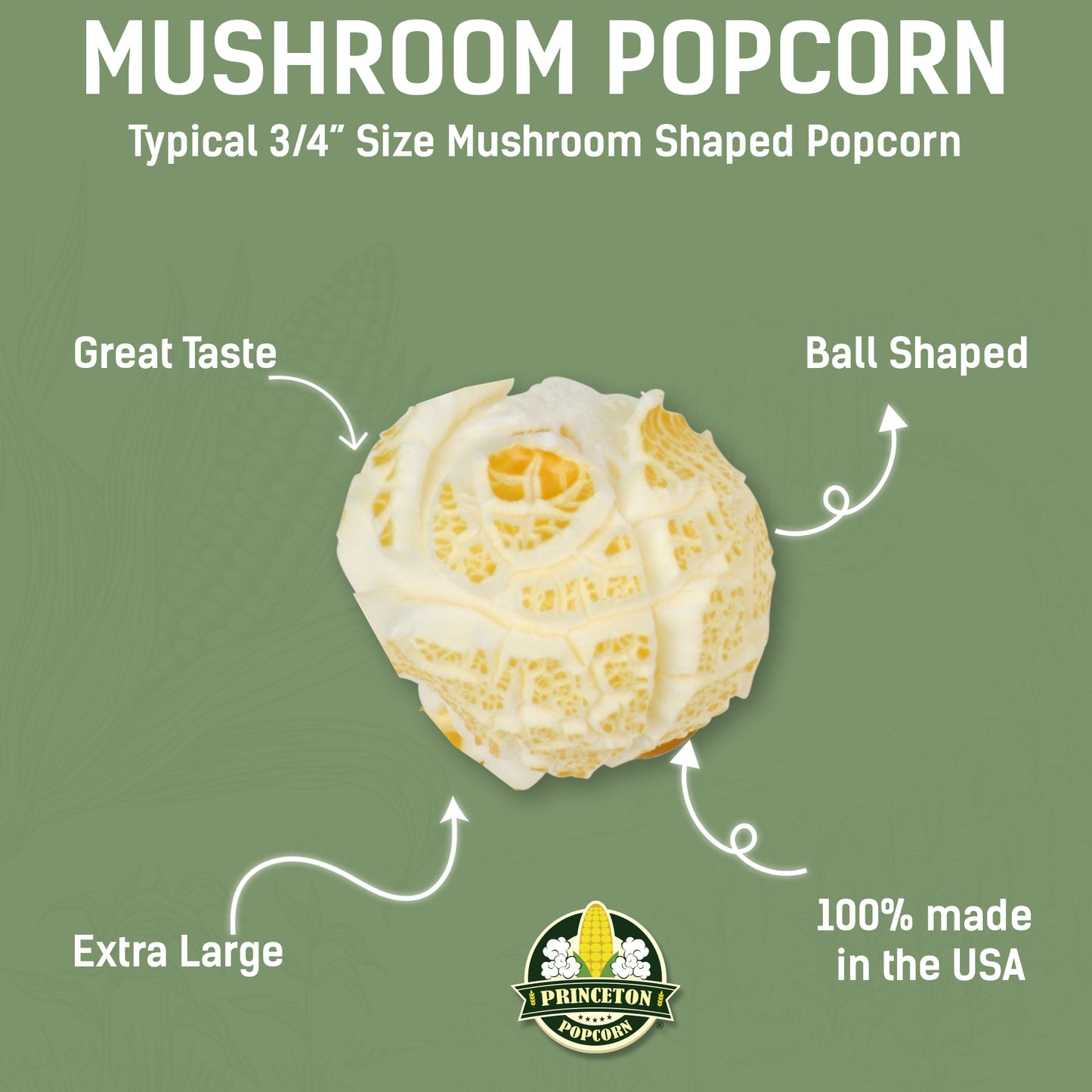 8lb Bag Yellow Mushroom Popcorn Kernels - Easy-Eating, Pops Large Popping Corn, Non-GMO Popcorn Kernels, No Roundup, Direct from Farmer, Air Popper or Stovetop Mushroom Shaped Unpopped Popcorn Kernels Great for Caramel Corn or Kettle Corn