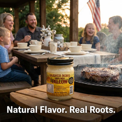 Farmer Bob's Beef Tallow for Cooking - Ideal for Deep Frying & Soap Making - Grass Fed - Bulk Cooking & Baking - Natural, Versatile Culinary Fat - Perfect for Kitchens & Home Chefs