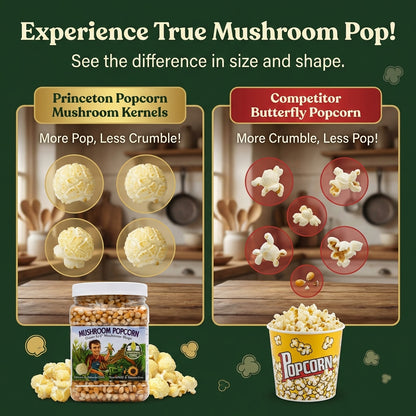 2 libras de granos de palomitas de maíz sin reventar en forma de hongo