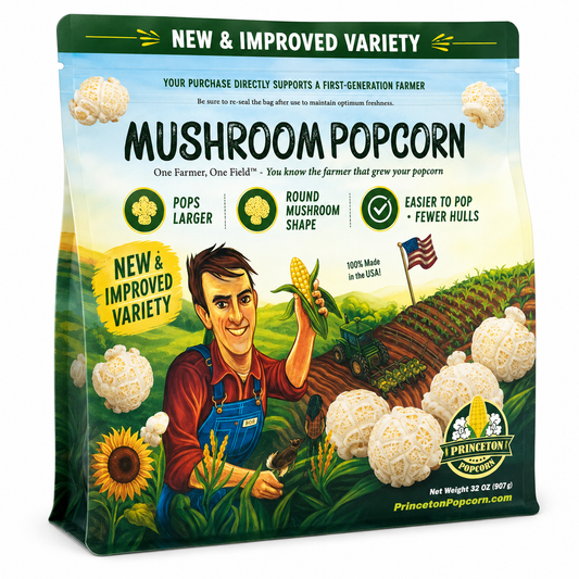 Farmer Bob's Mushroom Popcorn Kernels 32 oz bag - New & Improved Variety, Non-GMO, Made in USA