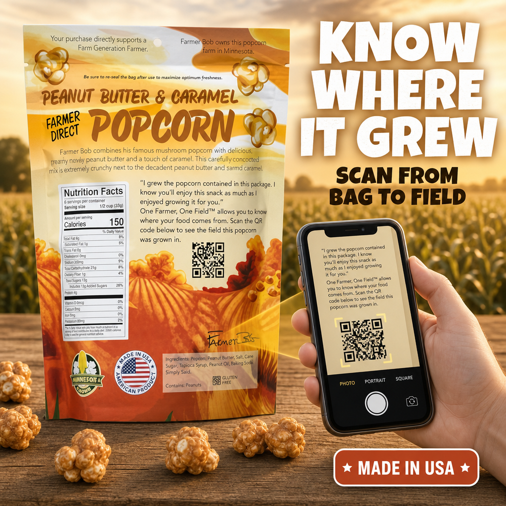 Know where it grew - scan the QR code from bag to field, Made in USA