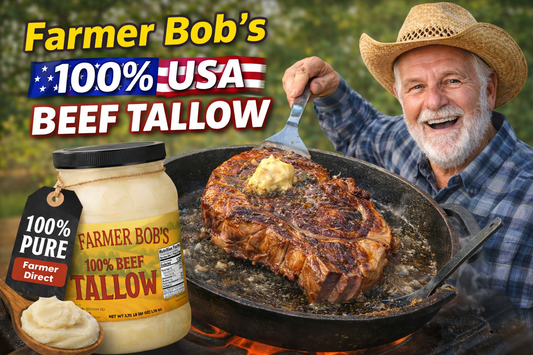 Farmer Bob's Beef Tallow for Cooking - Ideal for Deep Frying & Soap Making - Grass Fed - Bulk Cooking & Baking - Natural, Versatile Culinary Fat - Perfect for Kitchens & Home Chefs