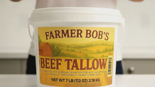 Farmer Bob's Beef Tallow for Cooking - Ideal for Deep Frying & Soap Making - Grass Fed - Bulk Cooking & Baking - Natural, Versatile Culinary Fat - Perfect for Kitchens & Home Chefs