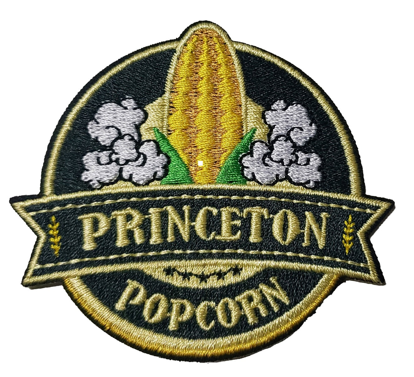 Parche con el logotipo de palomitas de maíz de Princeton - Hierro en círculo de 2,25"